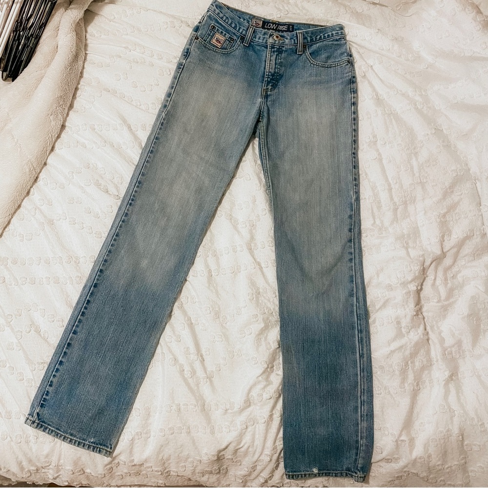 Cruel Girl women’s low rise slim blue denim jeans,            size 9 X-Long